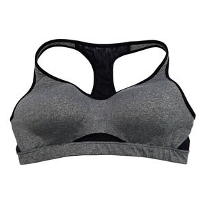 Old Navy Active Go Dry High Support Sports Bra 38C Gray Black Racerback Mesh